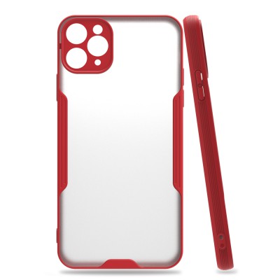 iphone 11 Pro Max Kılıf Platin Silikon - Kırmızı