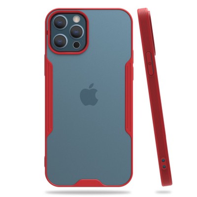 iphone 12 Pro Max Kılıf Platin Silikon - Kırmızı