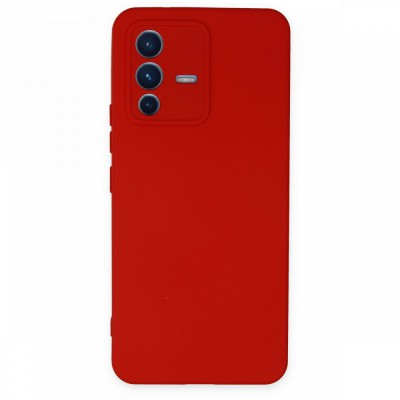 Vivo V23 5g Kılıf Nano içi Kadife  Silikon - Kırmızı