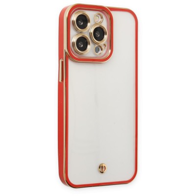 iphone 13 Pro Kılıf Liva Lens Silikon - Kırmızı