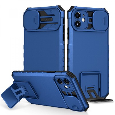 iphone 11 Kılıf Walker Standlı Kapak - Mavi