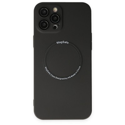 iphone 12 Pro Max Kılıf Jack Magneticsafe Lens Silikon - Siyah