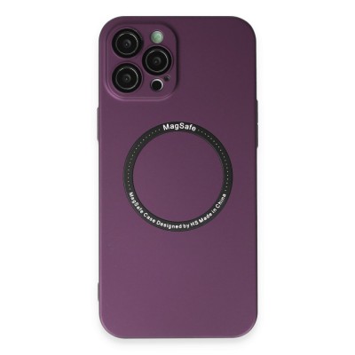 iphone 12 Pro Max Kılıf Jack Magneticsafe Lens Silikon - Mürdüm