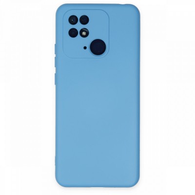 Xiaomi Redmi 10c Kılıf Nano içi Kadife  Silikon - Mavi