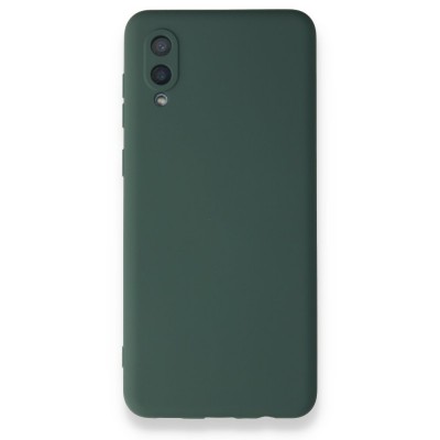 Samsung Galaxy A02 Kılıf Nano içi Kadife  Silikon - Koyu Yeşil