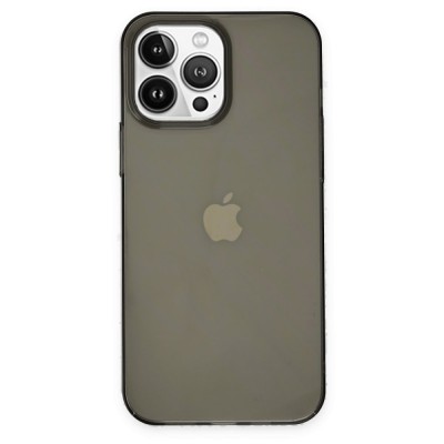 iphone 13 Pro Max Kılıf Pc Sert Şeffaf Kapak - Siyah
