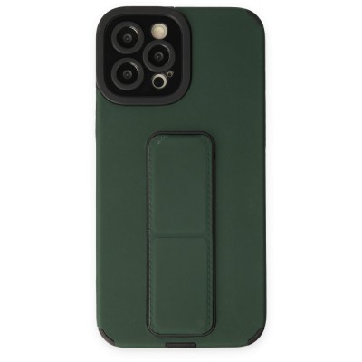 iphone 12 Pro Max Kılıf Mega Standlı Silikon - Yeşil
