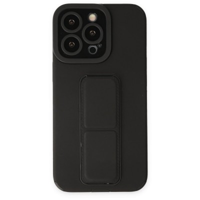 iphone 13 Pro Kılıf Mega Standlı Silikon - Siyah