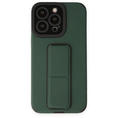 iphone 13 Pro Max Kılıf Mega Standlı Silikon - Yeşil