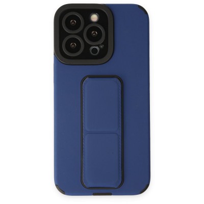 iphone 13 Pro Max Kılıf Mega Standlı Silikon - Mavi