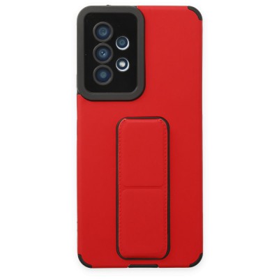 Samsung Galaxy A53 5g Kılıf Mega Standlı Silikon - Kırmızı