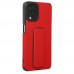 Samsung Galaxy A12 Kılıf Mega Standlı Silikon - Kırmızı
