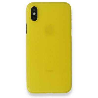 iphone X Kılıf Pp Ultra ince Kapak - Sarı