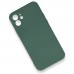 iphone 12 Kılıf Nano içi Kadife  Silikon - Koyu Yeşil
