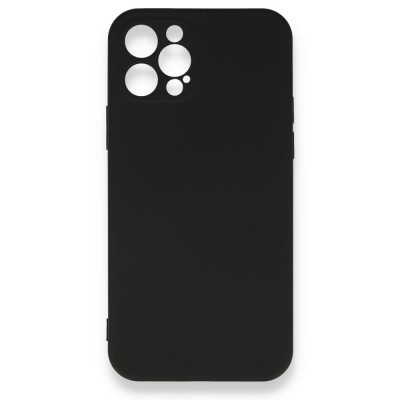 iphone 12 Pro Max Kılıf Nano içi Kadife  Silikon - Siyah