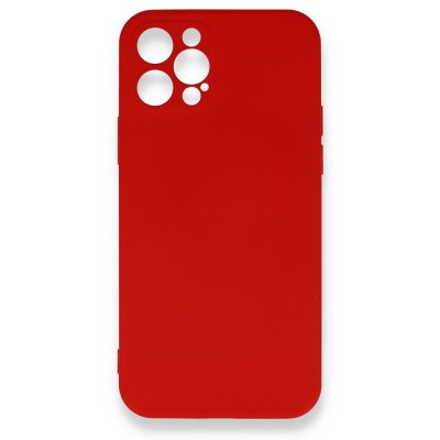 iphone 12 Pro Max Kılıf Nano içi Kadife  Silikon - Kırmızı