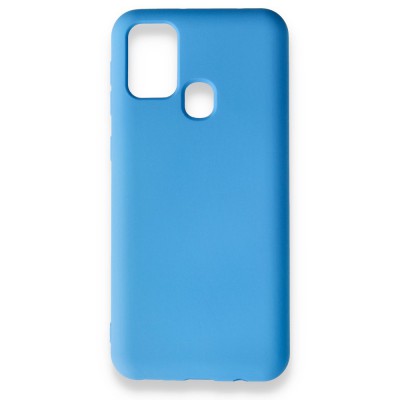 Samsung Galaxy M21 Kılıf Nano içi Kadife  Silikon - Mavi