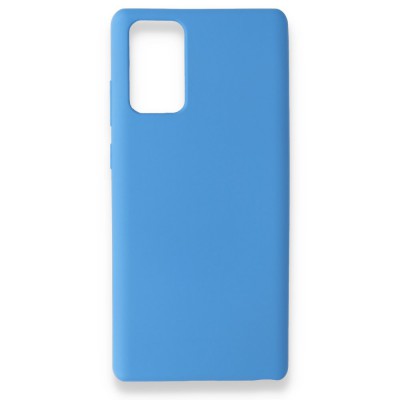 Samsung Galaxy Note 20 Kılıf Nano içi Kadife  Silikon - Mavi