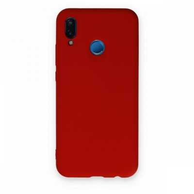 Huawei P20 Lite Kılıf Nano içi Kadife  Silikon - Kırmızı