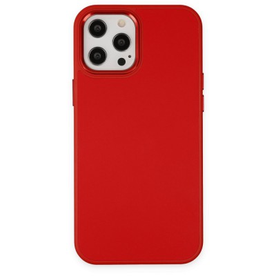 iphone 12 Pro Max Kılıf Asya Deri Silikon - Kırmızı