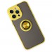iphone 14 Pro Kılıf Montreal Yüzüklü Silikon Kapak - Sarı