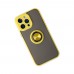 iphone 14 Pro Max Kılıf Montreal Yüzüklü Silikon Kapak - Sarı