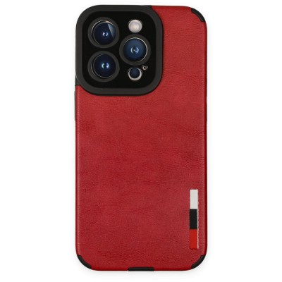 iphone 14 Pro Kılıf Loop Deri Silikon - Kırmızı
