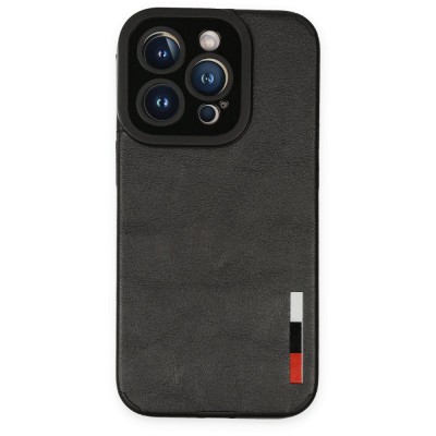 iphone 14 Pro Max Kılıf Loop Deri Silikon - Siyah