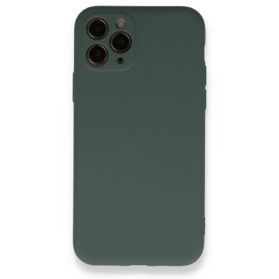 iphone 11 Pro Kılıf Nano içi Kadife  Silikon - Koyu Yeşil