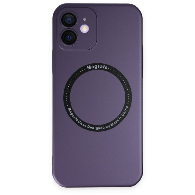 iphone 12 Kılıf Jack Magneticsafe Lens Silikon - Mor