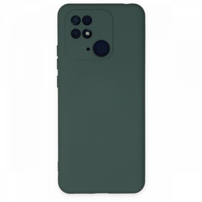 Xiaomi Poco C40 Kılıf Nano içi Kadife  Silikon - Koyu Yeşil