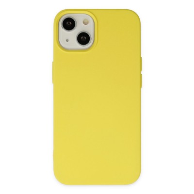 iphone 14 Kılıf Nano içi Kadife  Silikon - Sarı