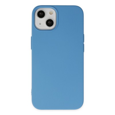 iphone 14 Kılıf Nano içi Kadife  Silikon - Mavi
