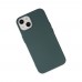 iphone 14 Plus Kılıf Nano içi Kadife  Silikon - Koyu Yeşil
