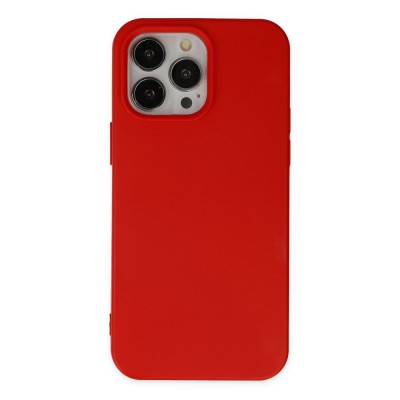 iphone 14 Pro Max Kılıf Nano içi Kadife  Silikon - Kırmızı