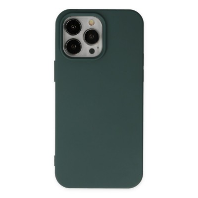iphone 14 Pro Max Kılıf Nano içi Kadife  Silikon - Koyu Yeşil