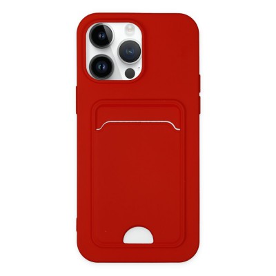 iphone 14 Pro Max Kılıf Kelvin Kartvizitli Silikon - Kırmızı
