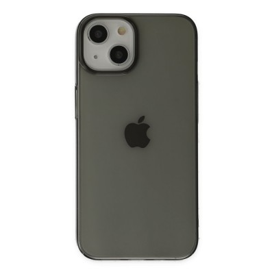 iphone 14 Plus Kılıf Pc Sert Şeffaf Kapak - Siyah