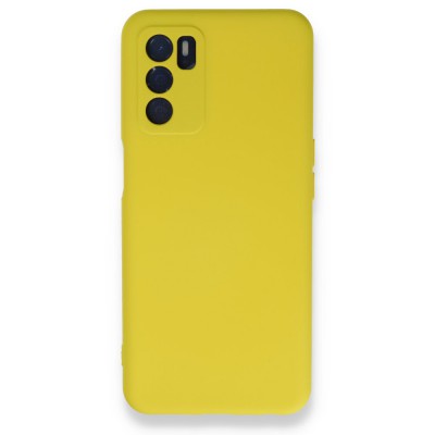 Oppo A55 Kılıf Nano içi Kadife  Silikon - Sarı
