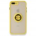 iphone 8 Plus Kılıf Montreal Yüzüklü Silikon Kapak - Sarı
