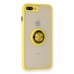 iphone 8 Plus Kılıf Montreal Yüzüklü Silikon Kapak - Sarı