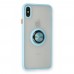 iphone Xs Max Kılıf Montreal Yüzüklü Silikon Kapak - Buz Mavi