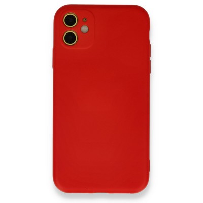 iphone 11 Kılıf Nano içi Kadife  Silikon - Kırmızı
