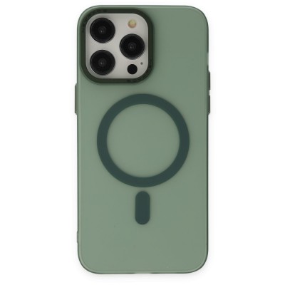 iphone 14 Pro Kılıf Lodos Magneticsafe Mat Kapak - Köknar Yeşili