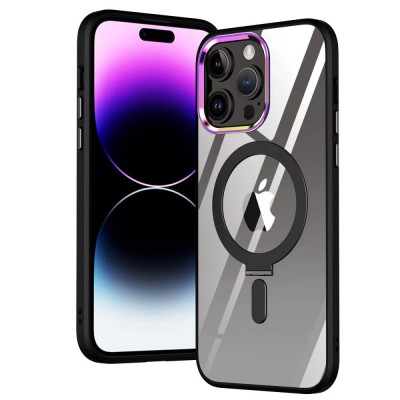 iphone 13 Pro Max Kılıf Mudo Magneticsafe Standlı Kapak - Siyah