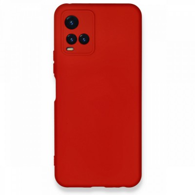 Vivo Y33s Kılıf Nano içi Kadife  Silikon - Kırmızı