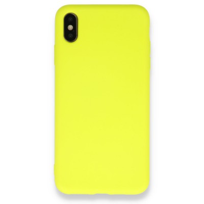 iphone X Kılıf Nano içi Kadife  Silikon - Sarı