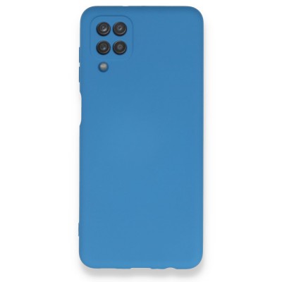 Samsung Galaxy A12 Kılıf Nano içi Kadife  Silikon - Mavi