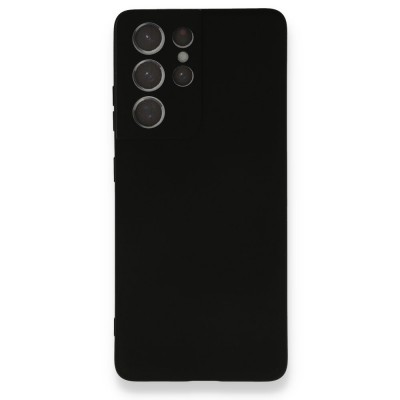 Samsung Galaxy S21 Ultra Kılıf Nano içi Kadife  Silikon - Siyah