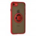 iphone Se 2020 Kılıf Montreal Yüzüklü Silikon Kapak - Kırmızı